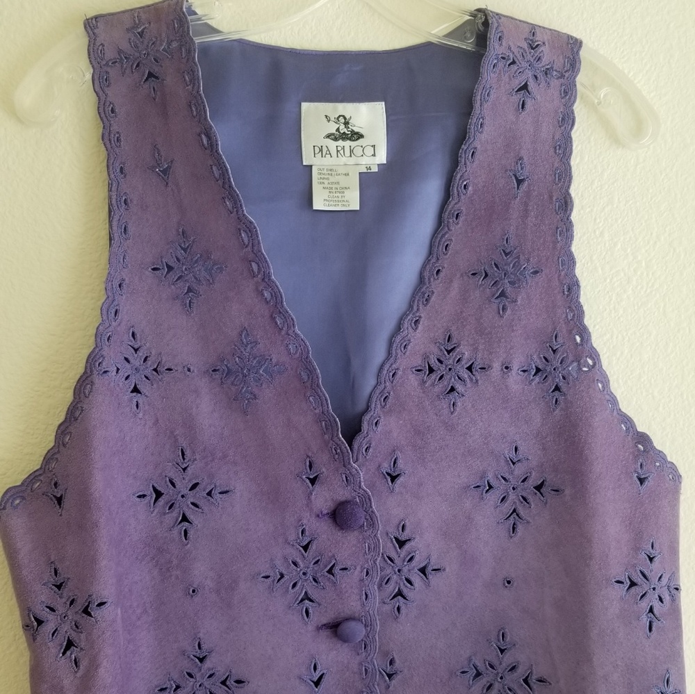 Purple  leather, suede vest.